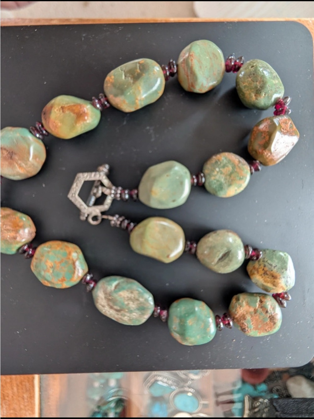 Tibetan Turquoise Pendant Necklace with Stone Beads and real silver - Picture 3 of 7